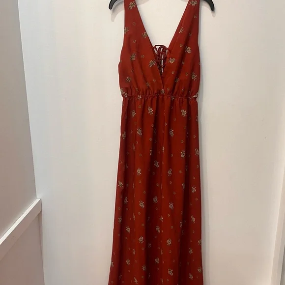 Boutique maxi dress floral size small rust - Picture 6 of 10